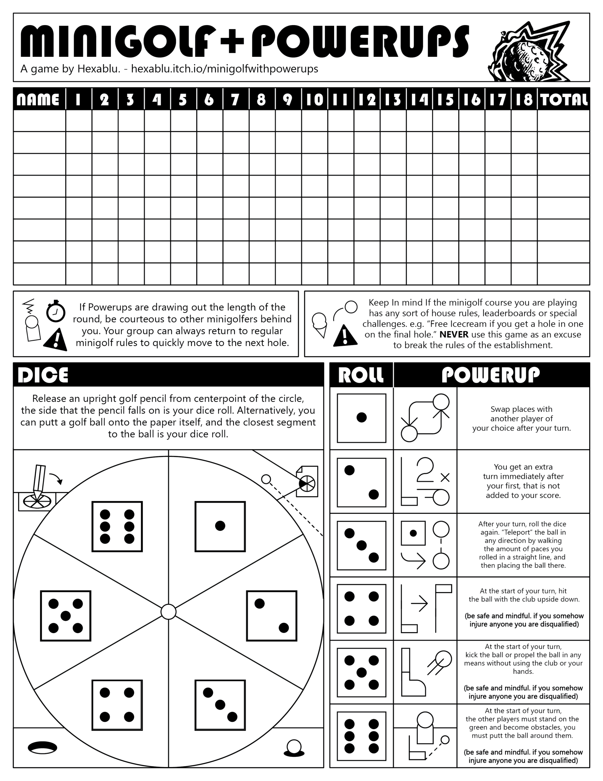 MINIGOLF + POWERUPS B&W HI-RES (2)